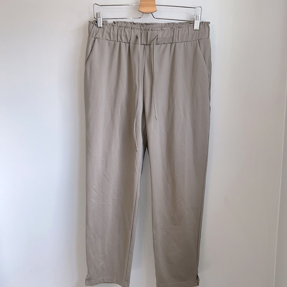 Joie Size Taupe Draw String Straight Leg Pant SZ L - Picture 1 of 6